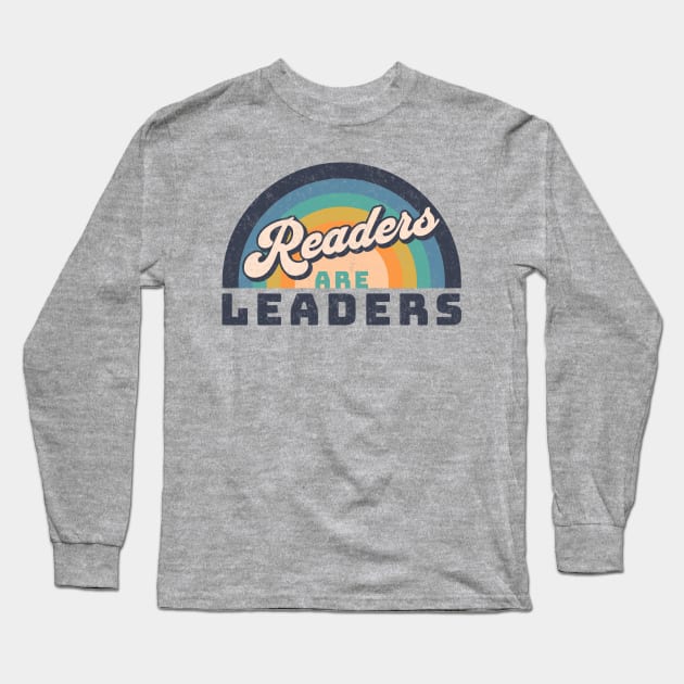 Retro Rainbow Style Readers are Leaders Long Sleeve T-Shirt by little osaka shop